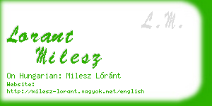 lorant milesz business card