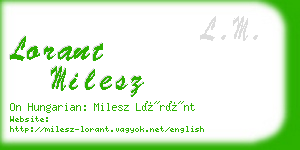 lorant milesz business card